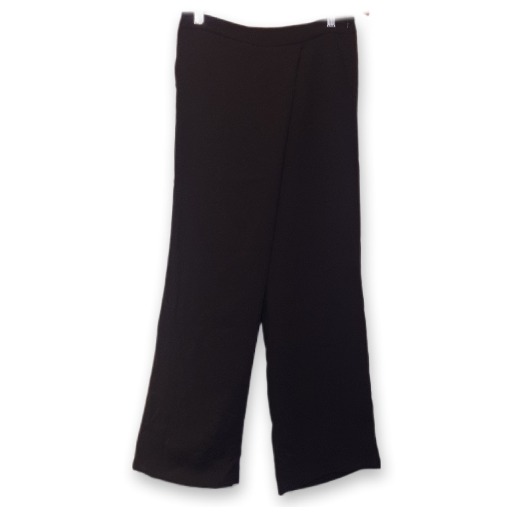 Belle Vere Tulip Crossover Wide Leg Pants Dressy Office High Waist Size 4 Black